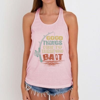 Vintage Good Things Come To Those Who Bait Gift Women's Knotted Racerback Tank