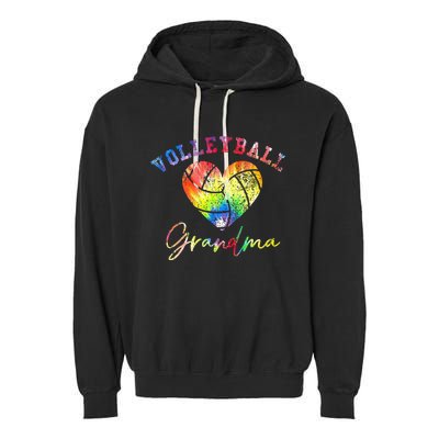 Volleyball Grandma Tie Dye Garment-Dyed Fleece Hoodie