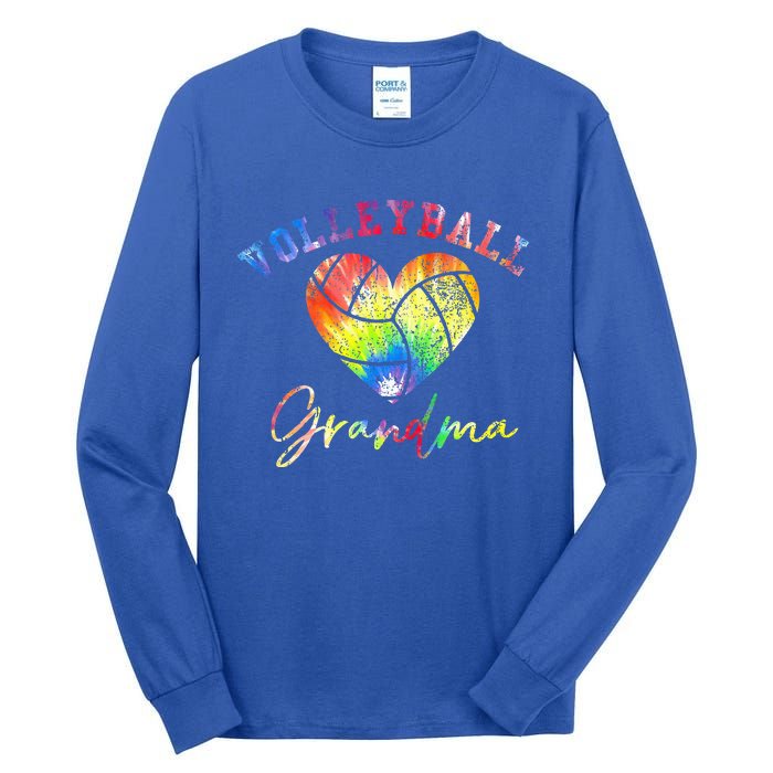 Volleyball Grandma Tie Dye Tall Long Sleeve T-Shirt