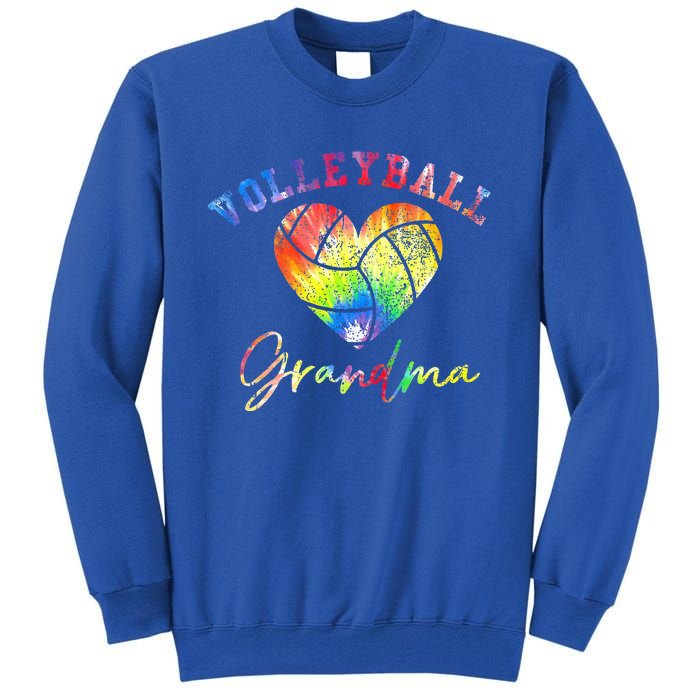 Volleyball Grandma Tie Dye Tall Sweatshirt