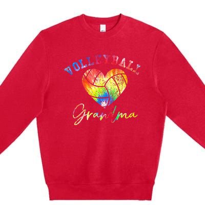 Volleyball Grandma Tie Dye Premium Crewneck Sweatshirt