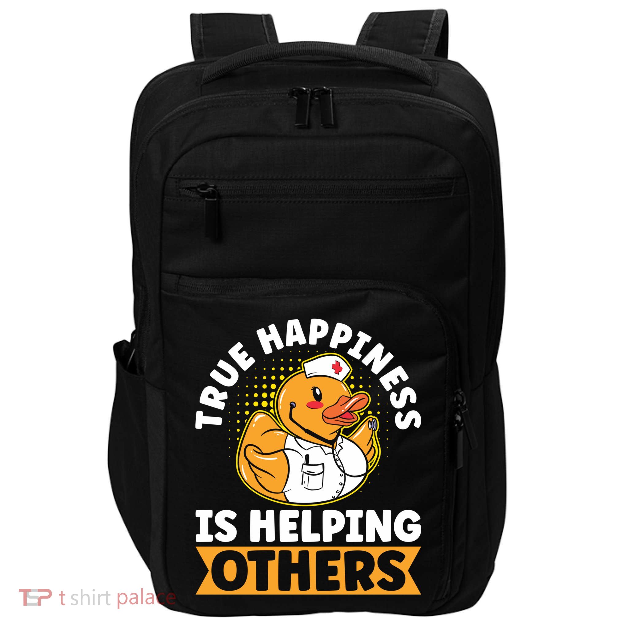 Volunteer Group True Happiness Is Helping Others Volunteers Gift Impact Tech Backpack