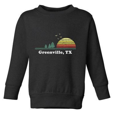 Vintage Greenville Texas Home Souvenir Print Toddler Sweatshirt