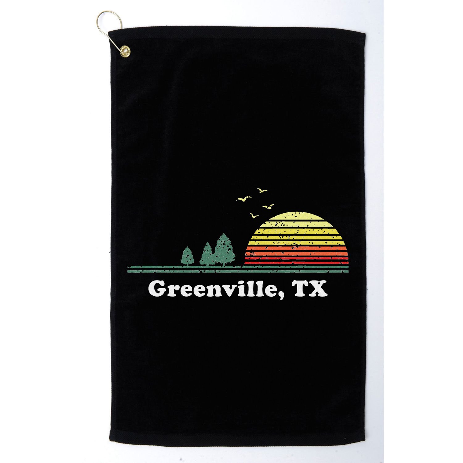 Vintage Greenville Texas Home Souvenir Print Golf Towel