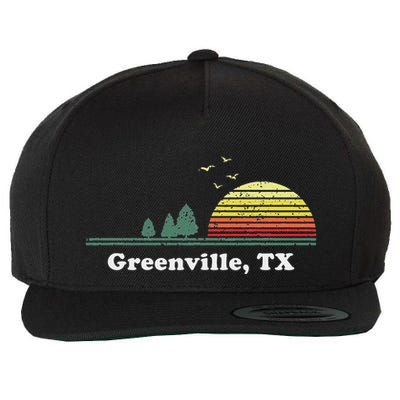Vintage Greenville Texas Home Souvenir Print Wool Snapback Cap
