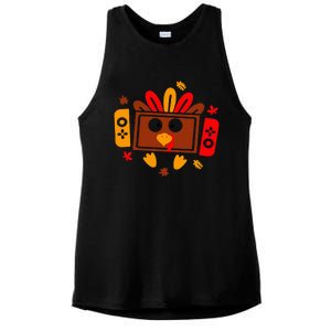 Video Games Thanksgiving Turkey Gamer Gaming Ladies PosiCharge Tri-Blend Wicking Tank