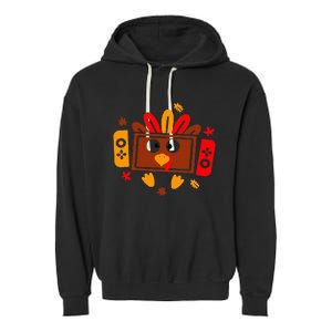 Video Games Thanksgiving Turkey Gamer Gaming Garment-Dyed Fleece Hoodie