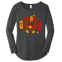 Video Games Thanksgiving Turkey Gamer Gaming Women's Perfect Tri Tunic Long Sleeve Shirt