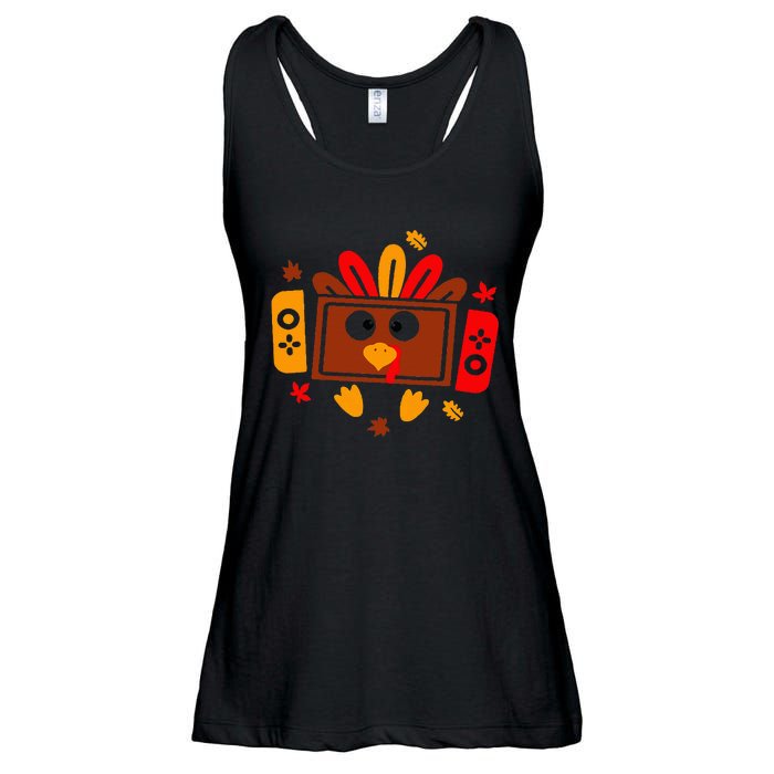 Video Games Thanksgiving Turkey Gamer Gaming Ladies Essential Flowy Tank