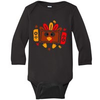 Video Games Thanksgiving Turkey Gamer Gaming Baby Long Sleeve Bodysuit