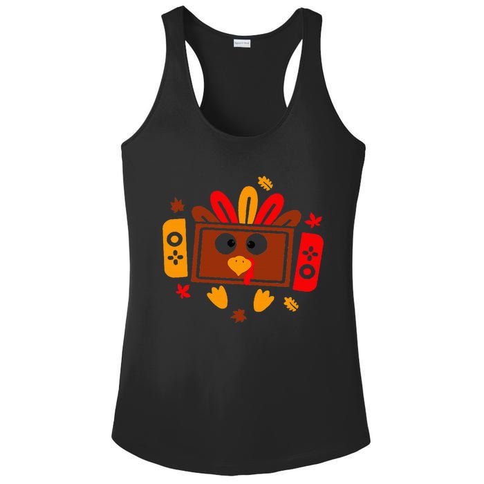 Video Games Thanksgiving Turkey Gamer Gaming Ladies PosiCharge Competitor Racerback Tank