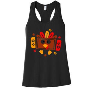 Video Games Thanksgiving Turkey Gamer Gaming Women's Racerback Tank