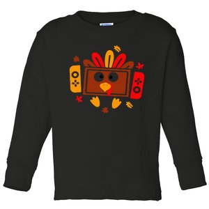 Video Games Thanksgiving Turkey Gamer Gaming Toddler Long Sleeve Shirt