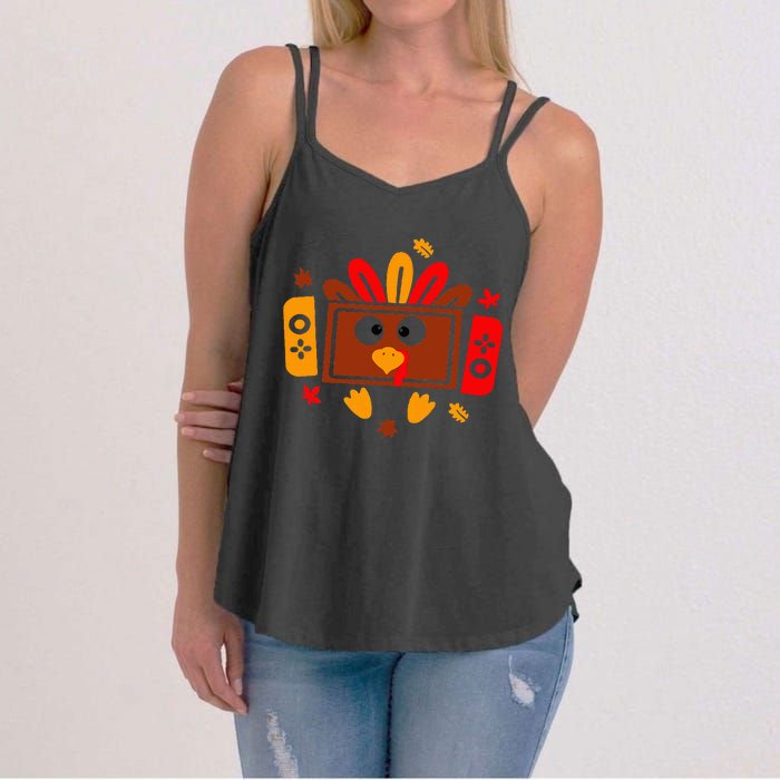 Video Games Thanksgiving Turkey Gamer Gaming Women's Strappy Tank