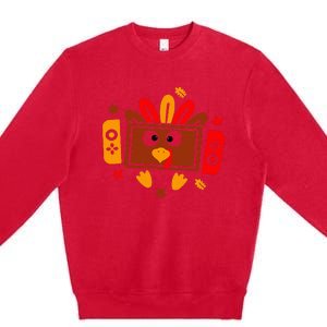 Video Games Thanksgiving Turkey Gamer Gaming Premium Crewneck Sweatshirt