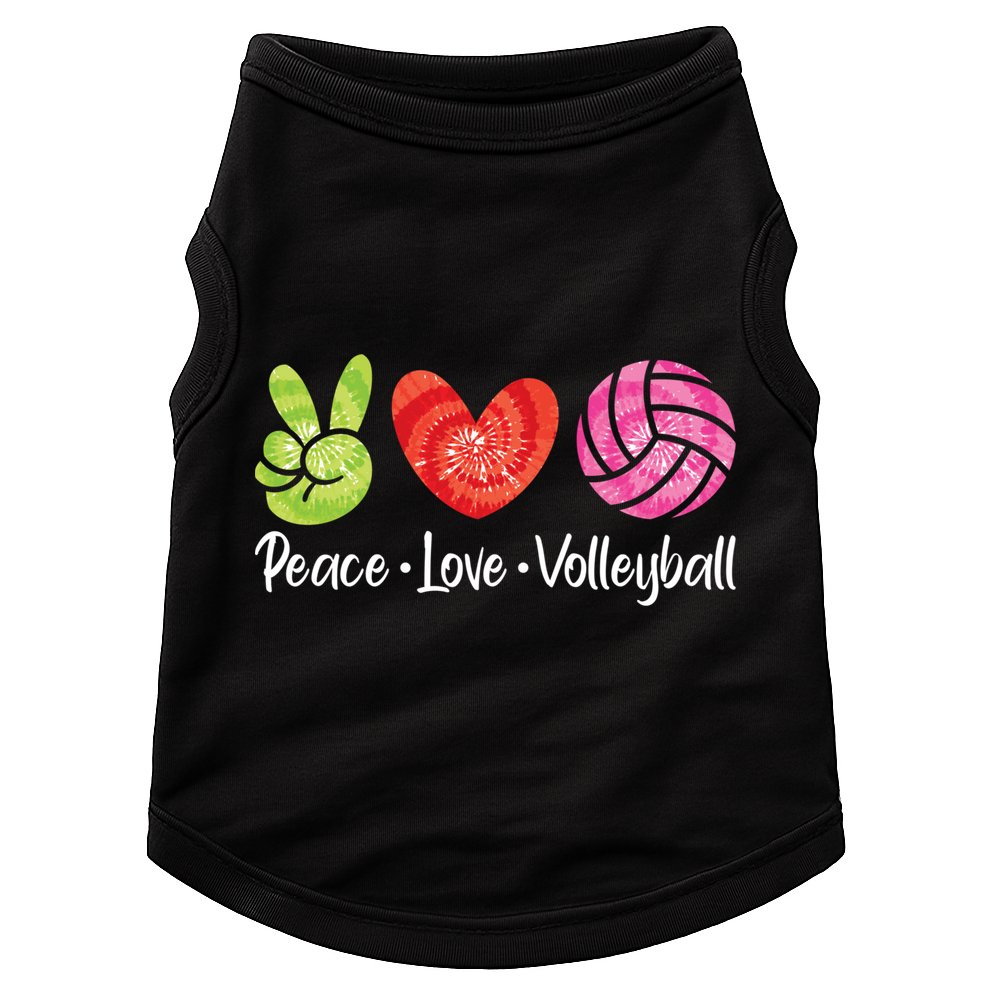 Volleyball Gift Tie Dye Peace Love Volleyball Sport Lover Gift Doggie Tank