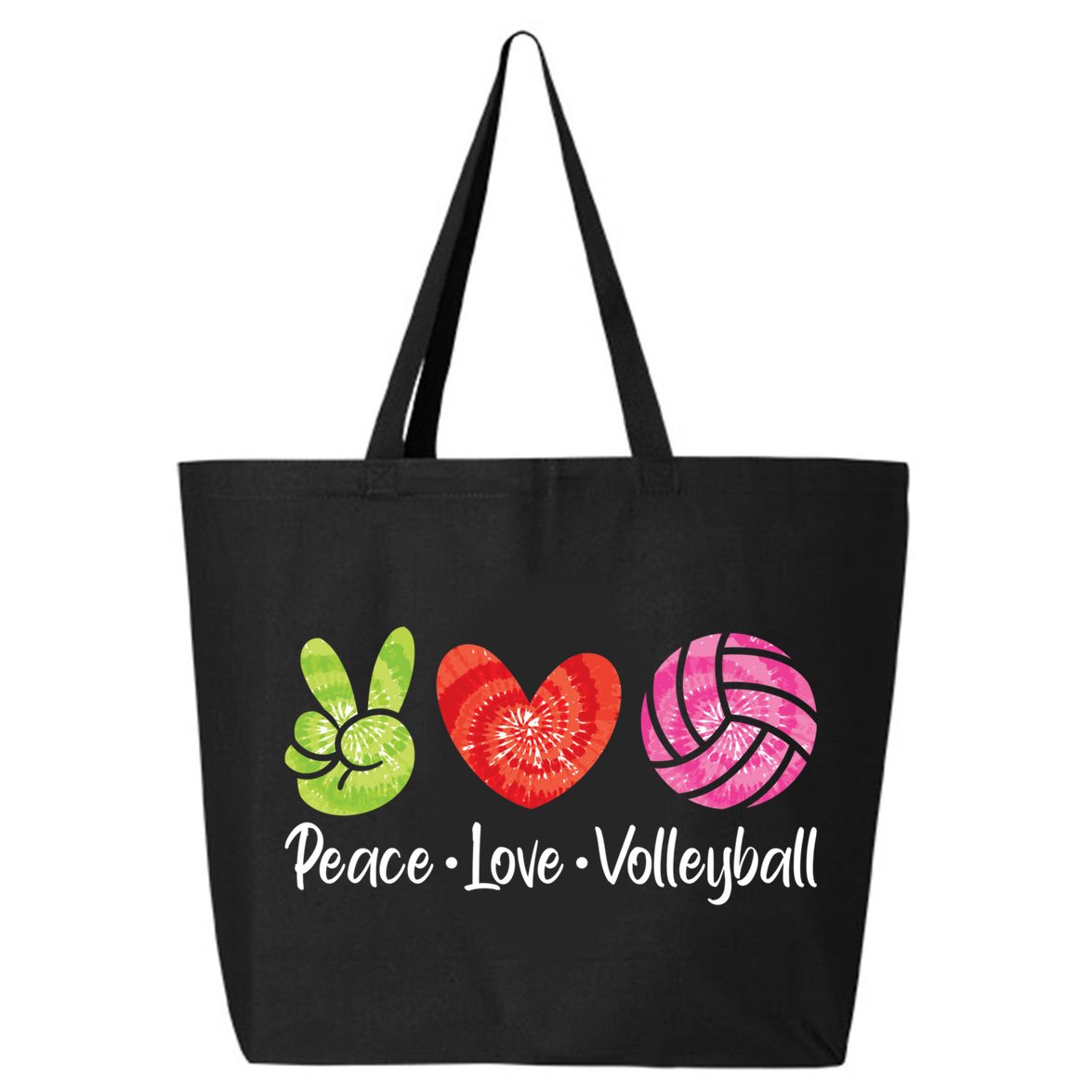 Volleyball Gift Tie Dye Peace Love Volleyball Sport Lover Gift 25L Jumbo Tote