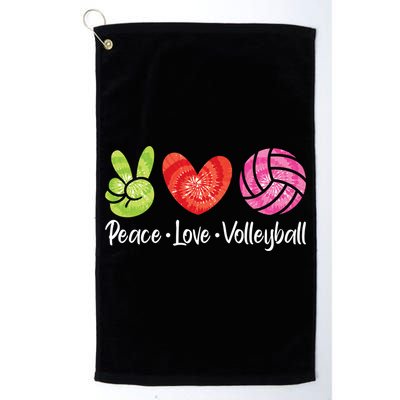 Volleyball Gift Tie Dye Peace Love Volleyball Sport Lover Gift Golf Towel