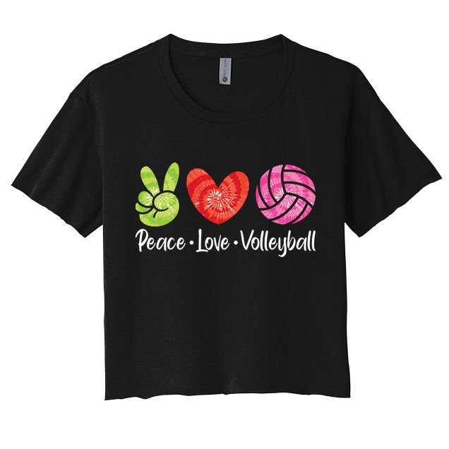 Volleyball Gift Tie Dye Peace Love Volleyball Sport Lover Gift Crop Top