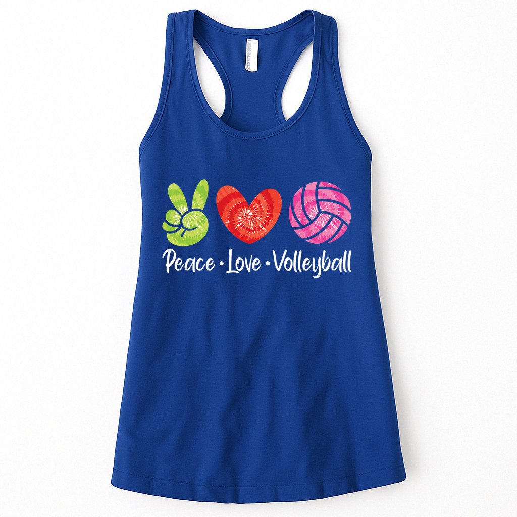 Volleyball Gift Tie Dye Peace Love Volleyball Sport Lover Gift Womens Tank Top
