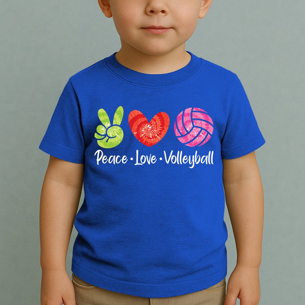 Volleyball Gift Tie Dye Peace Love Volleyball Sport Lover Gift Toddler T-Shirt