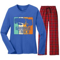 Vintage Garbage Truck Driver Trash Trucker Meaningful Gift Women's Long Sleeve Flannel Pajama Set 