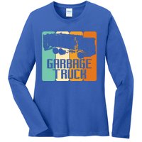 Vintage Garbage Truck Driver Trash Trucker Meaningful Gift Ladies Long Sleeve Shirt