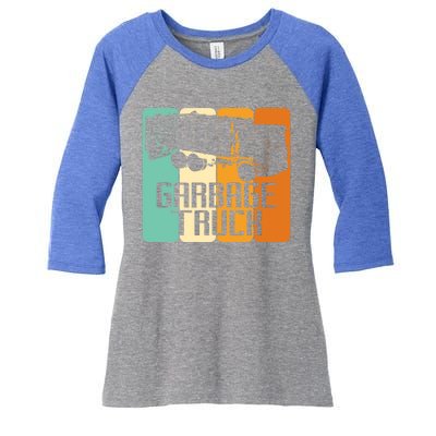 Vintage Garbage Truck Driver Trash Trucker Meaningful Gift Women's Tri-Blend 3/4-Sleeve Raglan Shirt