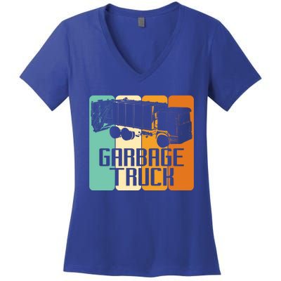 Vintage Garbage Truck Driver Trash Trucker Meaningful Gift Women's V-Neck T-Shirt