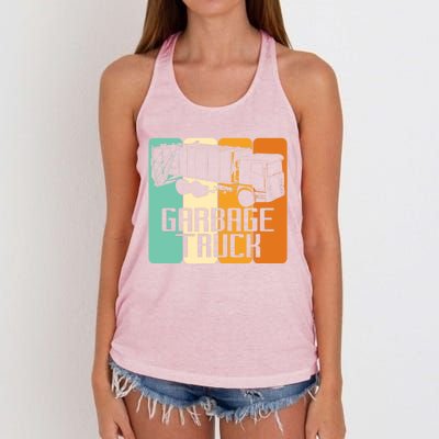 Vintage Garbage Truck Driver Trash Trucker Meaningful Gift Women's Knotted Racerback Tank