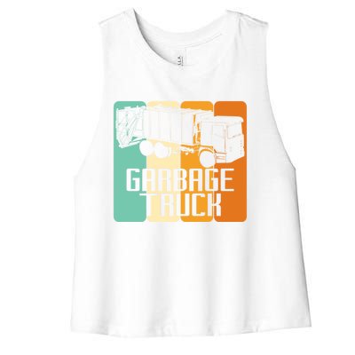 Vintage Garbage Truck Driver Trash Trucker Meaningful Gift Women's Racerback Cropped Tank