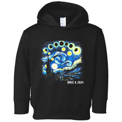 Van Gogh Total Solar Eclipse April 8th 2024 Toddler Hoodie