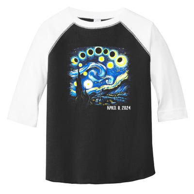 Van Gogh Total Solar Eclipse April 8th 2024 Toddler Fine Jersey T-Shirt