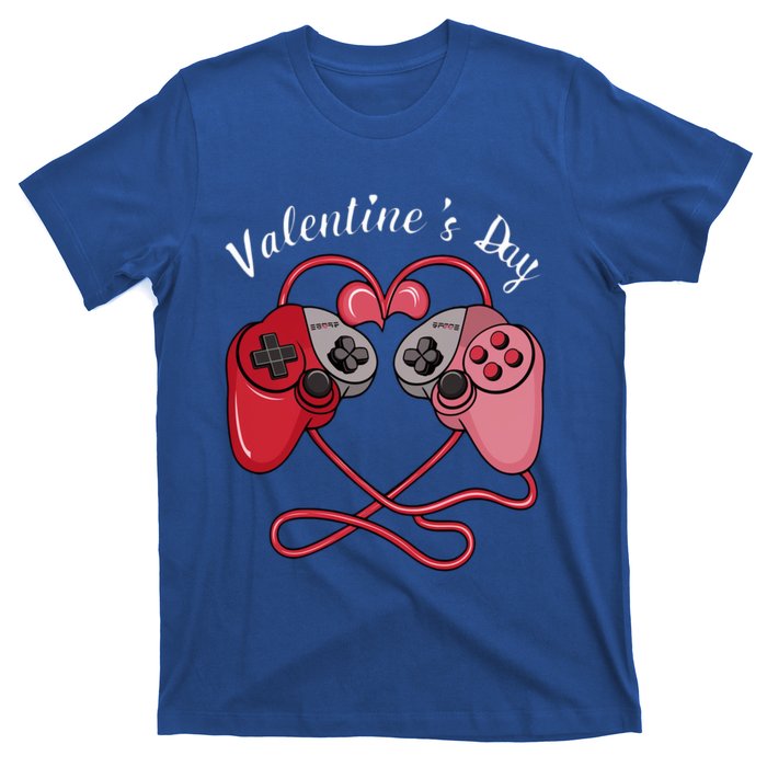 Video Gamer Valentines Day With Controllers Heart Great Gift T-Shirt