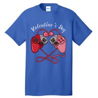 Video Gamer Valentines Day With Controllers Heart Great Gift Tall T-Shirt