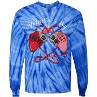 Video Gamer Valentines Day With Controllers Heart Great Gift Tie-Dye Long Sleeve Shirt