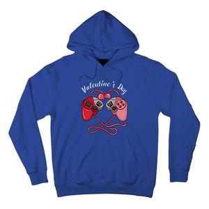 Video Gamer Valentines Day With Controllers Heart Great Gift Tall Hoodie