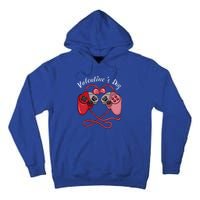 Video Gamer Valentines Day With Controllers Heart Great Gift Tall Hoodie