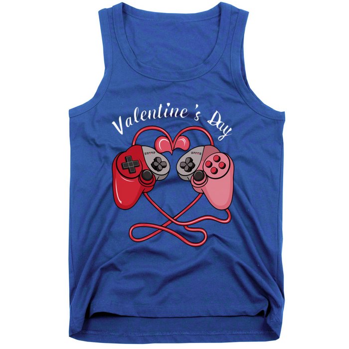 Video Gamer Valentines Day With Controllers Heart Great Gift Tank Top