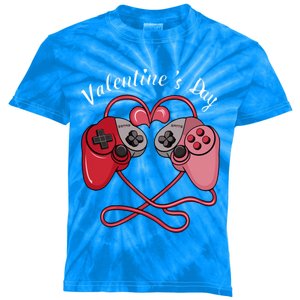 Video Gamer Valentines Day With Controllers Heart Great Gift Kids Tie-Dye T-Shirt