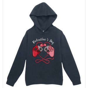 Video Gamer Valentines Day With Controllers Heart Great Gift Urban Pullover Hoodie