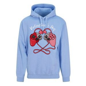 Video Gamer Valentines Day With Controllers Heart Great Gift Unisex Surf Hoodie