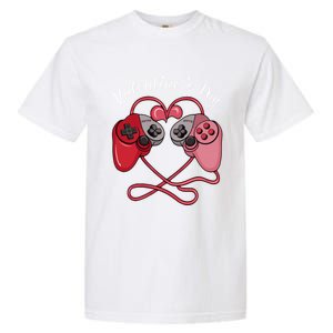 Video Gamer Valentines Day With Controllers Heart Great Gift Garment-Dyed Heavyweight T-Shirt