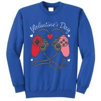 Video Gamer Valentines Day With Controllers Heart Meaningful Gift Sweatshirt