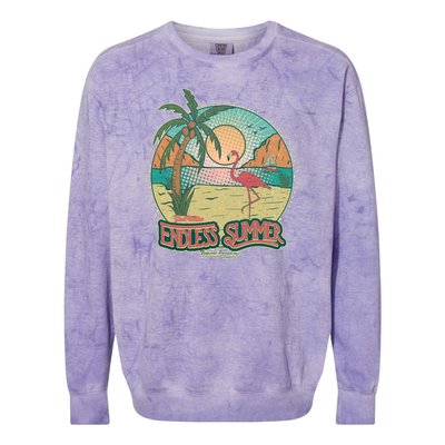 Vintage Good Vacation Endless Summer Tropical Paradise Colorblast Crewneck Sweatshirt