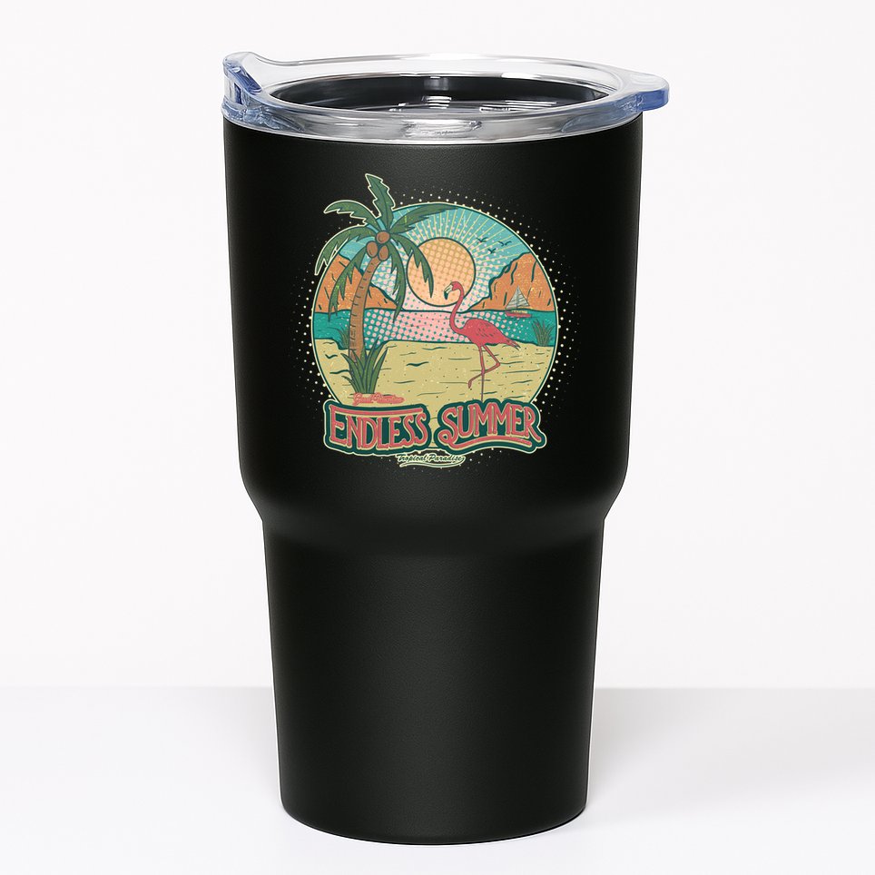 Vintage Good Vacation Endless Summer Tropical Paradise Tumbler