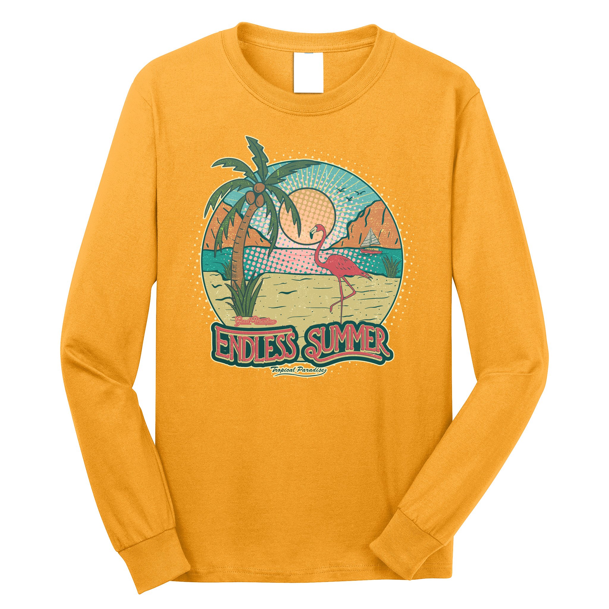 Vintage Good Vacation Endless Summer Tropical Paradise Long Sleeve Shirt