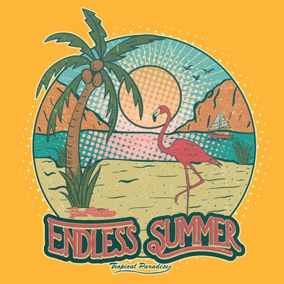Vintage Good Vacation Endless Summer Tropical Paradise T-Shirt