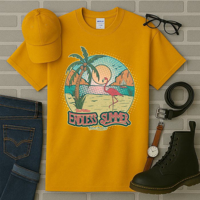 Vintage Good Vacation Endless Summer Tropical Paradise Tall T-Shirt