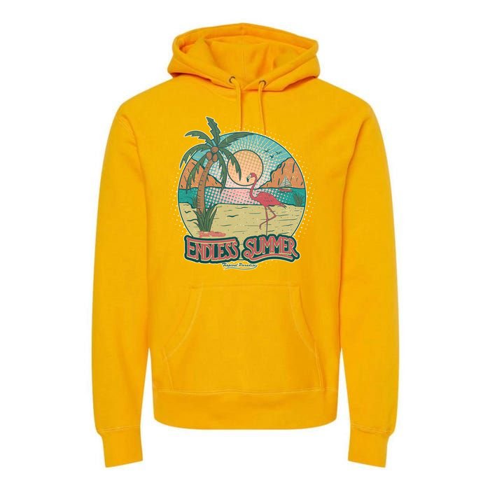 Vintage Good Vacation Endless Summer Tropical Paradise Premium Hoodie